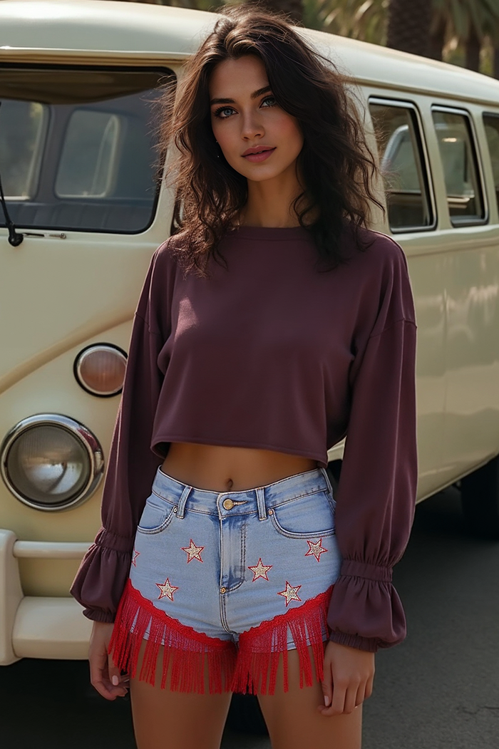 Firecracker Fringe Denim Shorts