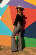 Coral Striped Canon Pants
