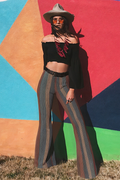 Coral Striped Canon Pants