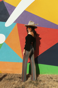 Coral Striped Canon Pants