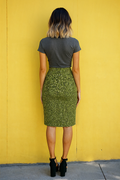 Electric Avocado Sequin Skirt