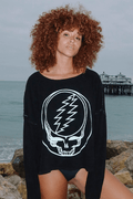 Grateful Dead Stealie Oversized Long Sleeve Top - Life Clothing Co