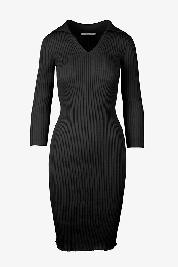 Nero Micaela Ribbed Knit Midi Dress