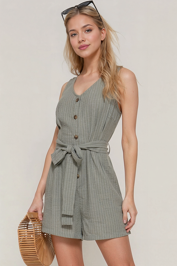 Boardwalk Stripe Linen Romper