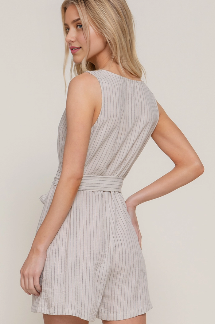 Boardwalk Stripe Linen Romper