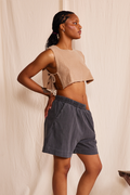 Side Tie Cropped Tank