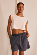 Side Tie Cropped Tank