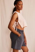 Side Tie Cropped Tank