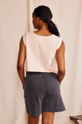 Side Tie Cropped Tank
