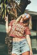 Good Good Vibes Boxy Crop Tee