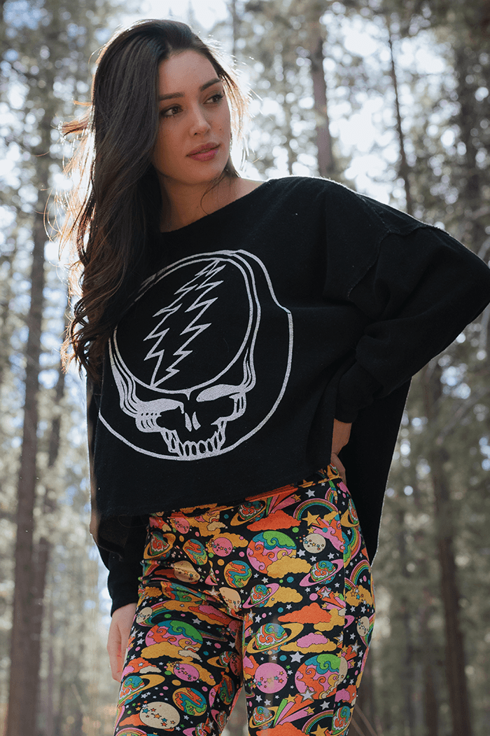 Grateful Dead Stealie Oversized Long Sleeve Top - Life Clothing Co