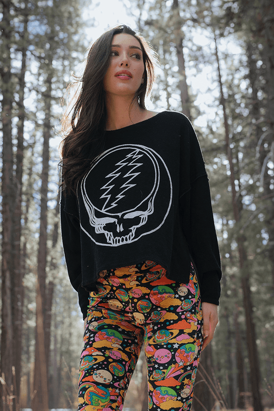 Grateful Dead Stealie Oversized Long Sleeve Top - Life Clothing Co