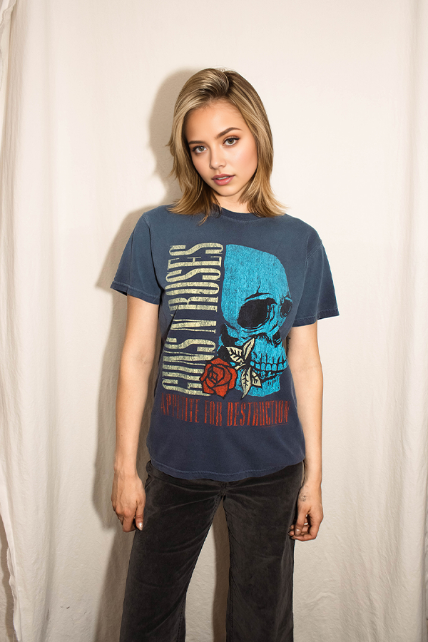Guns N Roses Flower Skull Tee