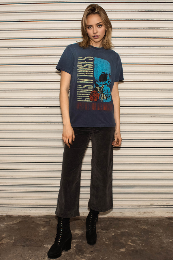 Guns N Roses Flower Skull Tee