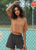 Iris Raw Edge Crop Tee
