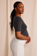 Iris Raw Edge Crop Tee