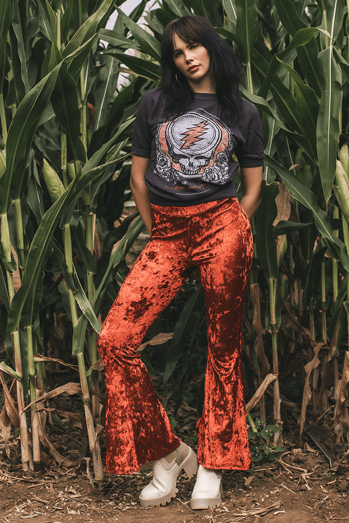 Red velvet 2025 bell bottoms