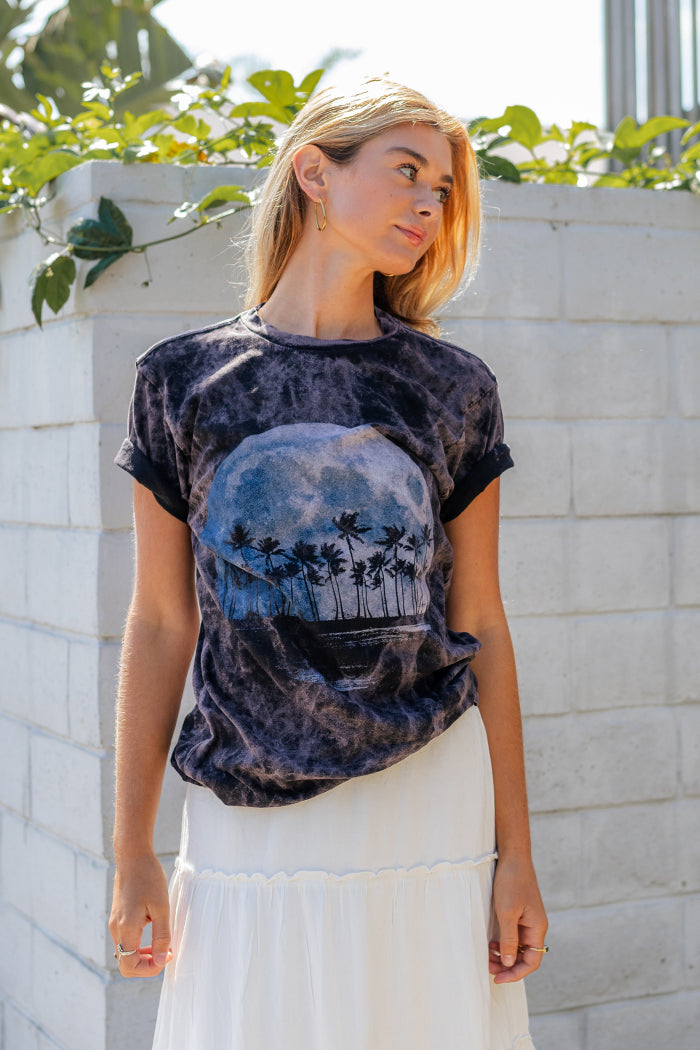 Palm Tree Moon Cloud Tee