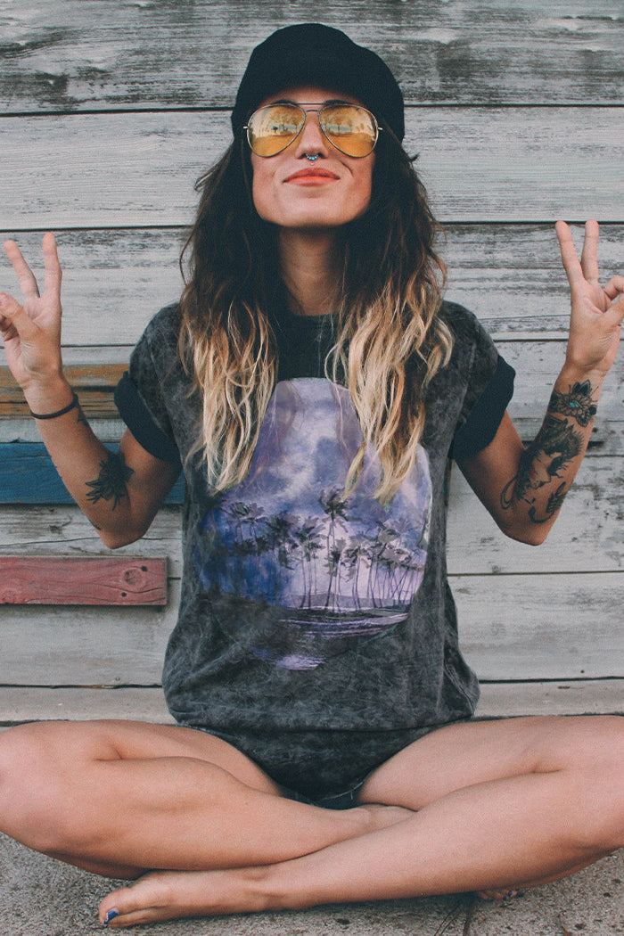 Palm Tree Moon Cloud Tee
