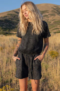 Washed Black Harmony Shorts - Life Clothing Co