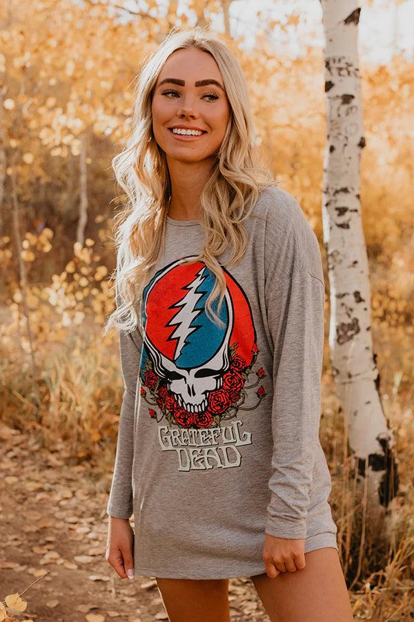 Grey Grateful Dead Long Sleeve - Life Clothing Co