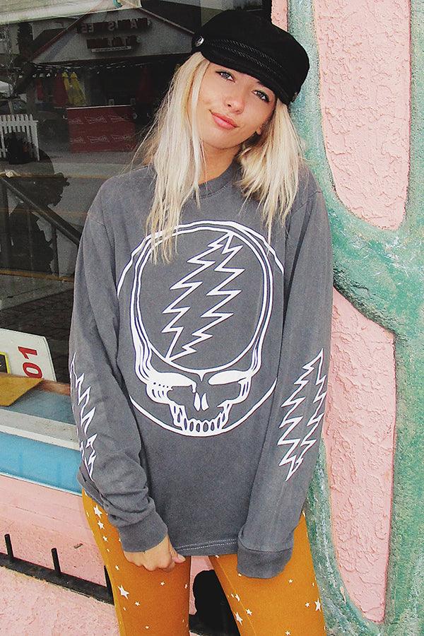 Black Grateful Dead Outliner Long Sleeve - Life Clothing Co