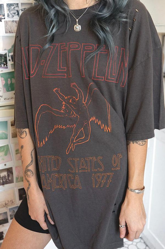 Led Zeppelin USA Tour 77' Oversized Tee - Life Clothing Co