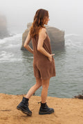 Brown Let it Go Romper - Life Clothing Co