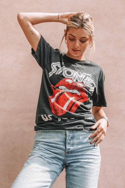 Womens rolling discount stones t shirt