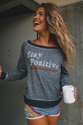 Stay Positive Heather Sweater - Life Clothing Co