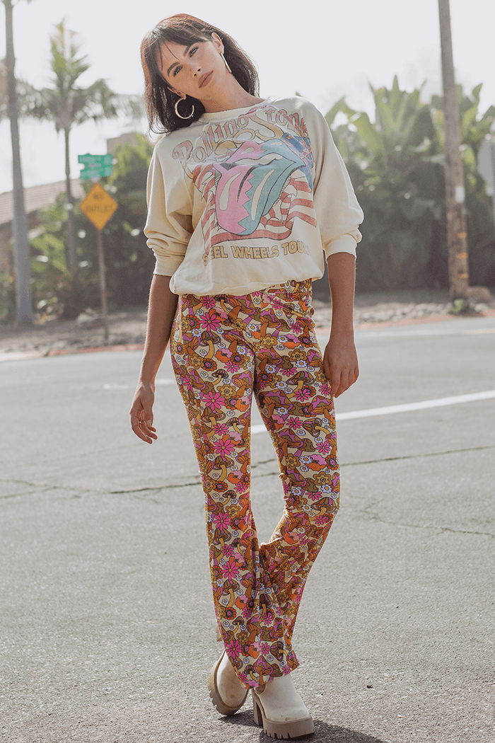 Charlie Floral Flare Bells - Life Clothing Co
