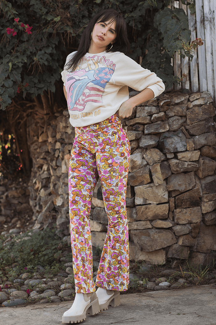 Charlie Floral Flare Bells - Life Clothing Co