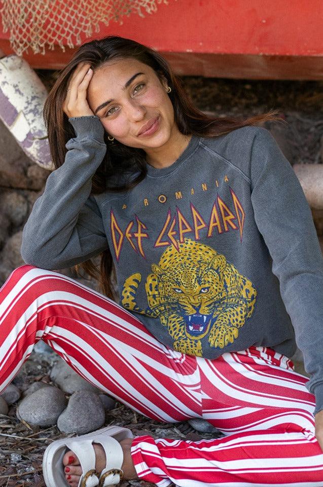Def Leppard Upcycle Golden Sweatshirt - Life Clothing Co