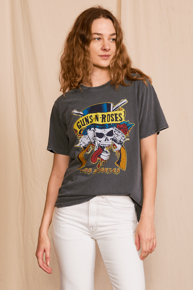 Guns N Roses Los Angeles Top Hat Skull Tee