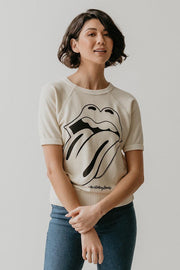 White Rolling Stones Raglan Tee - Life Clothing Co