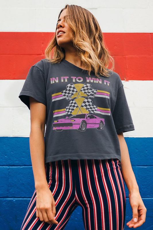 In It to Win It Crop Tee