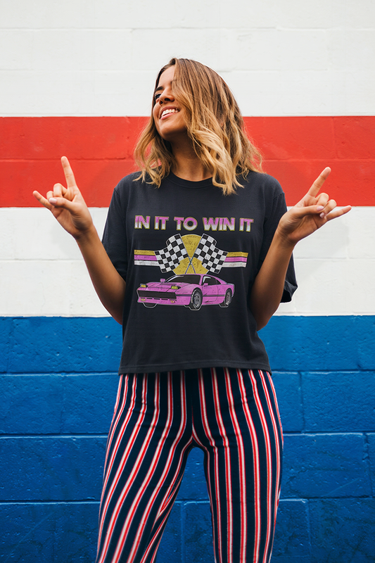 In It to Win It Crop Tee