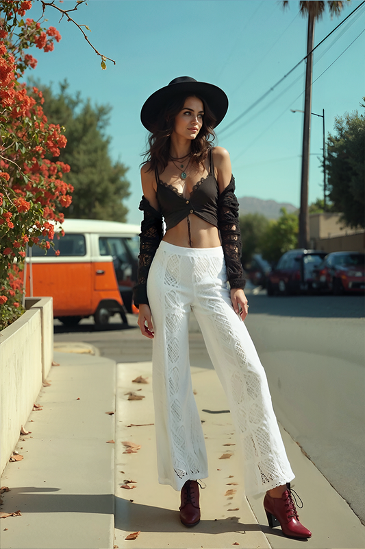 Lulu Crochet Flare Pants