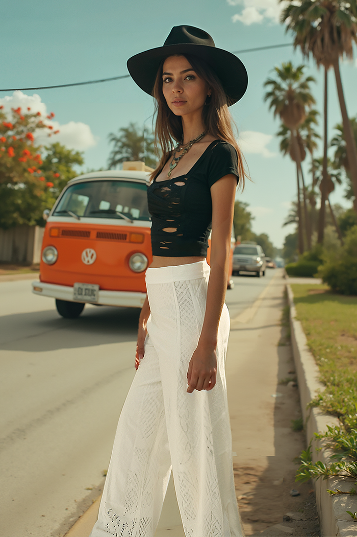 Lulu Crochet Flare Pants