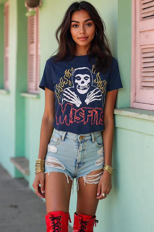 Misfits Flame Skull Tee