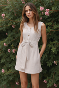 Boardwalk Stripe Linen Romper