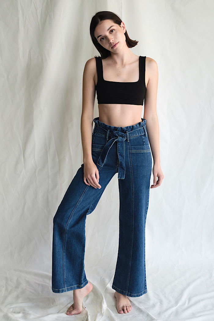 Porter Blue Penny Paperbag Wide Laguna Wash