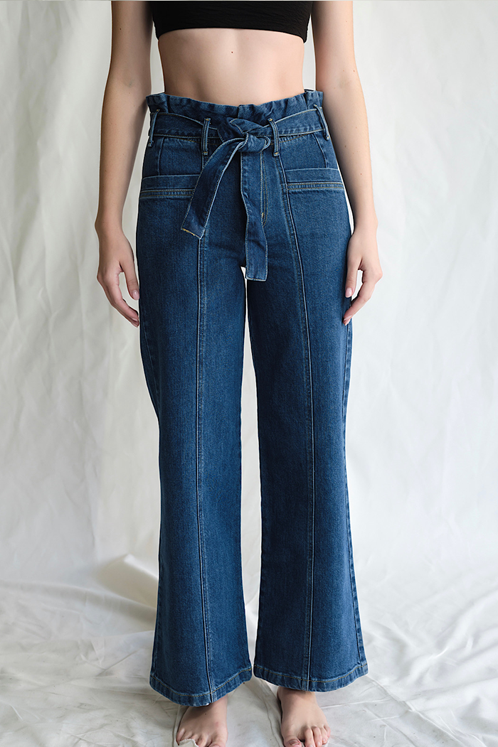 Porter Blue Penny Paperbag Wide Laguna Wash