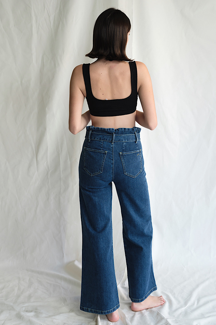 Porter Blue Penny Paperbag Wide Laguna Wash
