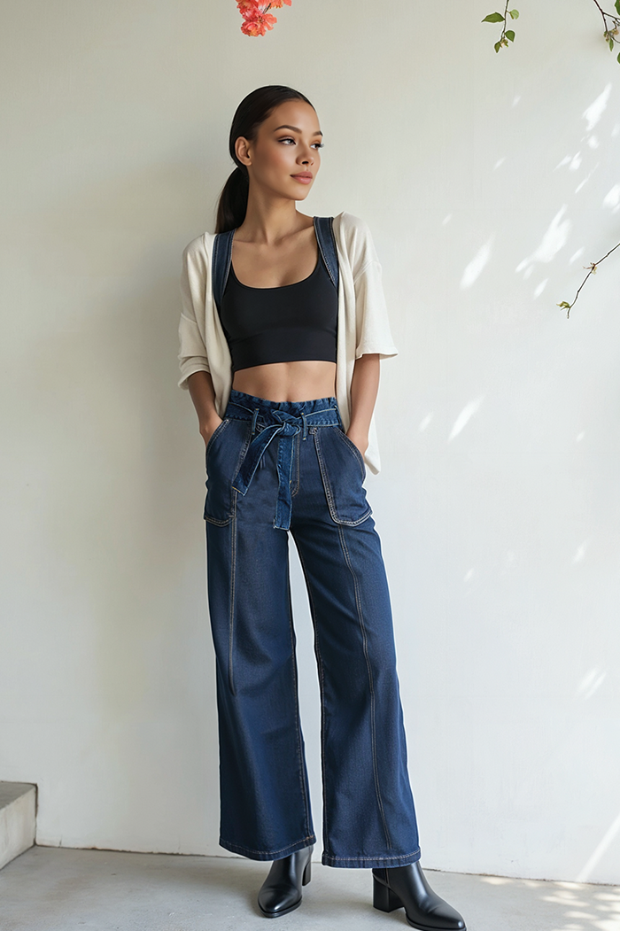 Porter Blue  Penny Paperbag Wide Laguna Wash