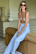 Porter Blue Penny Paperbag Wide Leg - Life Clothing Co