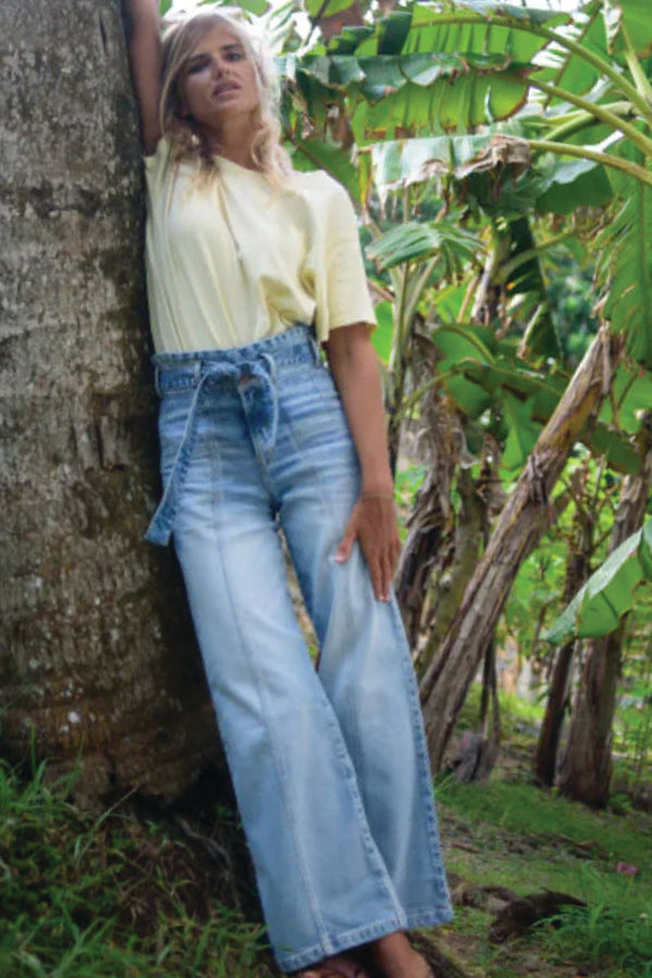 Porter Blue Penny Paperbag Wide Leg Eden Wash