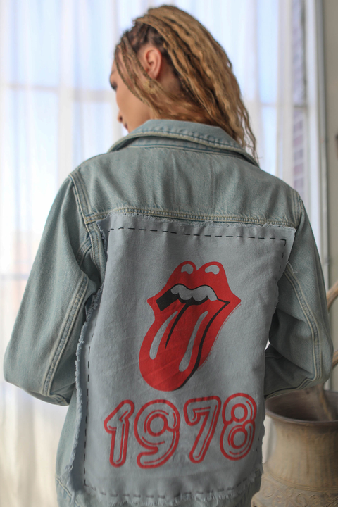 Rolling Stones 1978 Hand Stitched Denim Jacket