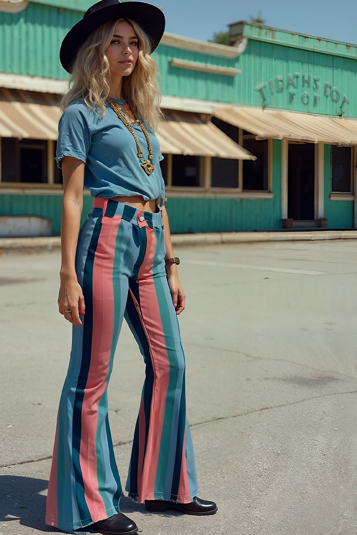 Millie Striped Western Flare Bells