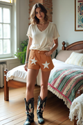 Star Studded Suede Shorts